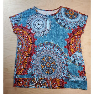 YSYOKOW Womens Casual Tops Short Sleeve T Shirts Loose Tunic with Pockets XL